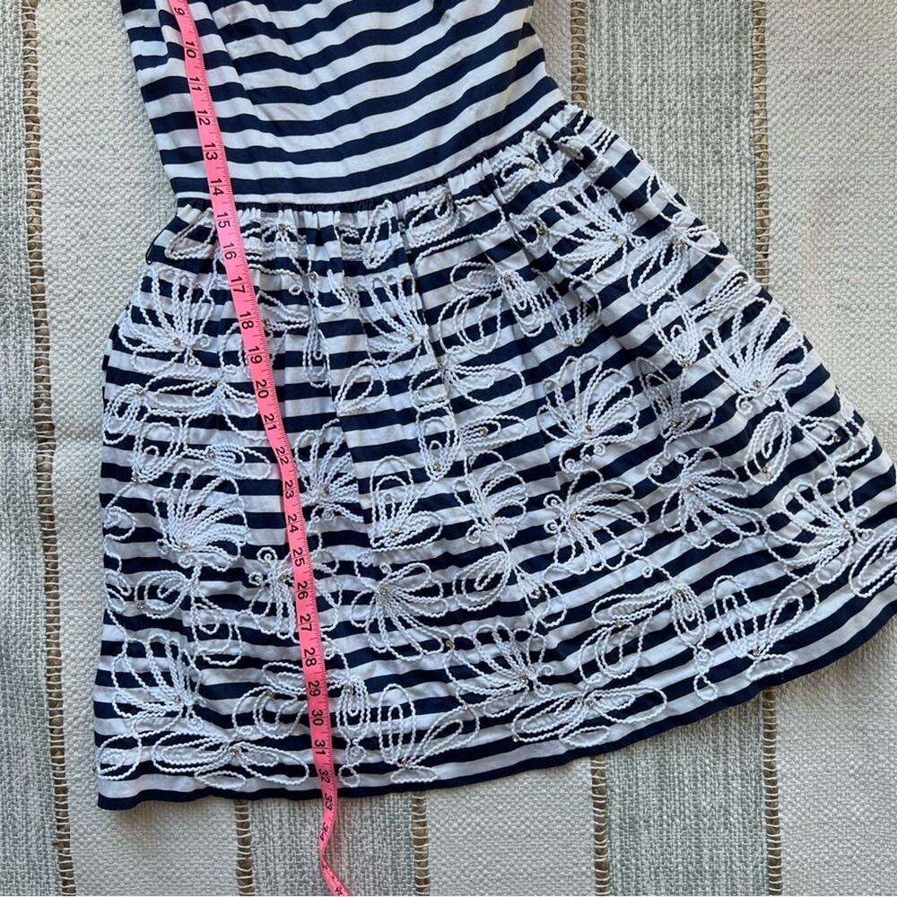 Lilly Pulitzer Roswell Cording We Will Go Navy White Striped Fit & Flare Dress 0 - Picture 6 of 10